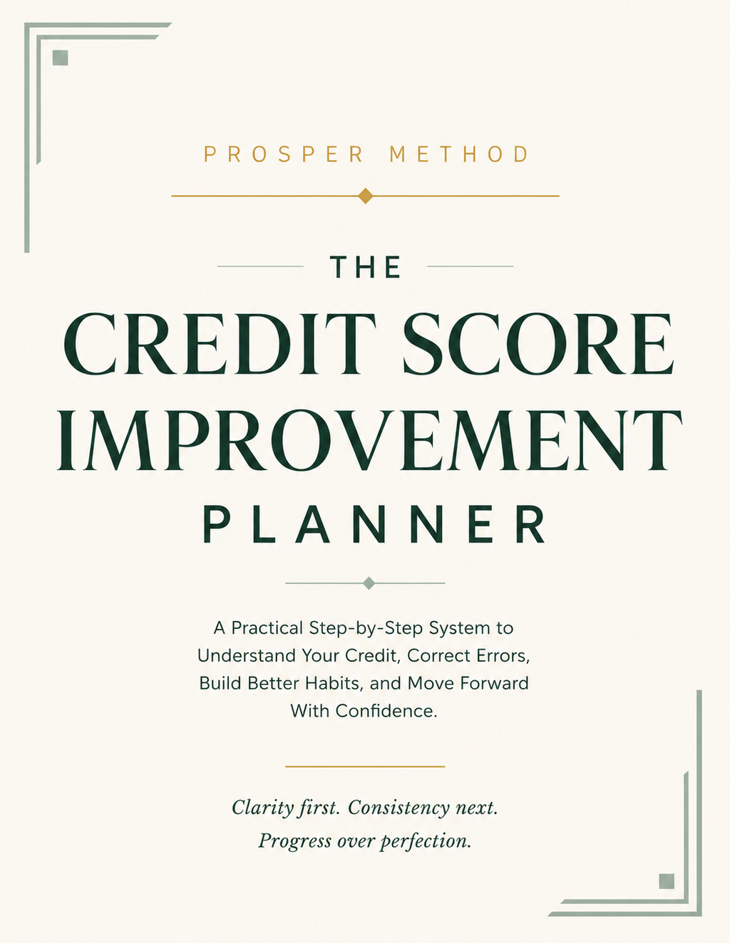 The Credit Score Improvement Planner