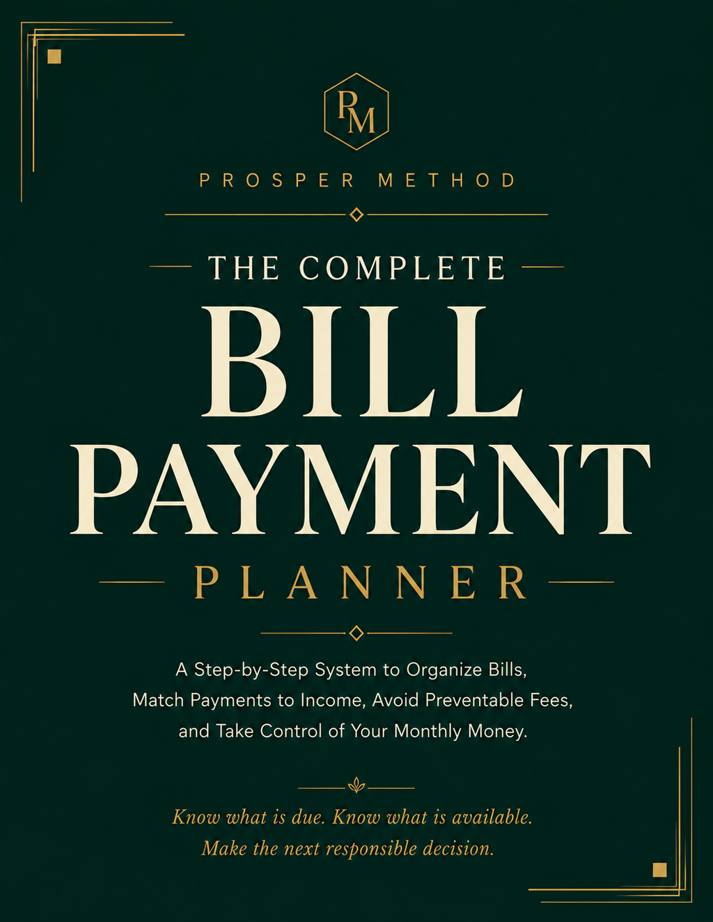 The Complete Bill Payment Planner