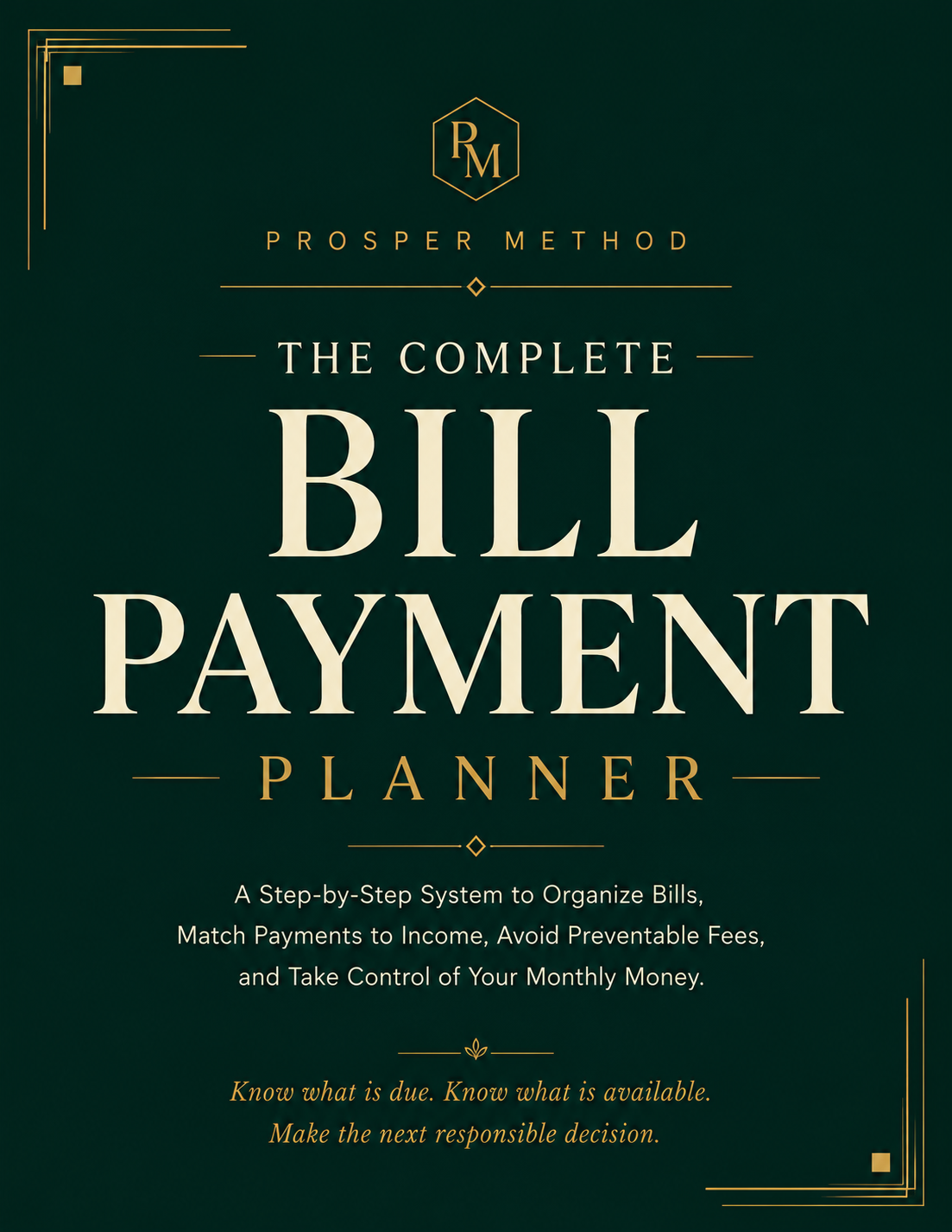 The Complete Bill Payment Planner